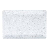 10 Strawberry Street WEL-15REC-BS Blue Speckled 14 3/4" x 9 3/8" Elite Rectangular Porcelain Platter - 6/Pack