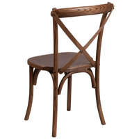 Flash Furniture XU-X-PEC-GG Hercules Pecan Wood Stackable Cross Back Chair