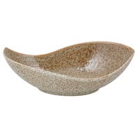 10 Strawberry Street WTR-16CANOEBWL-TE Tiger Eye 48 oz. Porcelain Canoe Bowl - 8/Pack