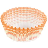 Ateco 1" x 3/4" Orange Striped Mini Baking Cups - 200/Box