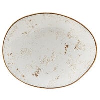 Tuxton GGA-652 TuxTrendz Artisan Geode Agave 12" x 9 3/4" China Ellipse Plate - 12/Case