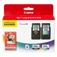 Canon 5206B005 High-Yield Black / Tri-Color Inkjet Printer Ink Cartridges and Paper Combo Pack