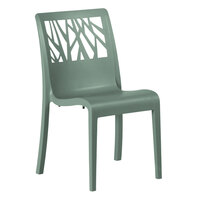 Grosfillex US116721 Vegetal Sage Stacking Side Chair - Pack of 4