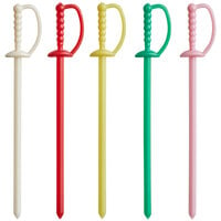 Royal Paper RP147 3 1/4" Plastic Sword Food Pick in One Random Color - 1000/Box