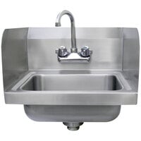 Advance Tabco 7-PS-EC-SP 17 1/4 inch x 15 1/4 inch Economy Hand Sink with Splash Mount Faucet and Side Splash Guards