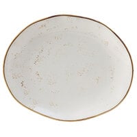 Tuxton GGA-023 TuxTrendz Artisan Geode Agave 13 1/4 inch x 11 inch China Platter   - 12/Case