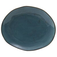 Tuxton GGE-023 TuxTrendz Artisan Geode Azure 13 1/4" x 11" China Platter - 12/Case