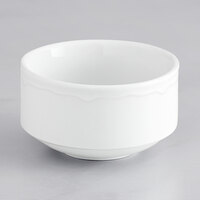 Tuxton SCB-080S TuxTrendz Charleston Bright White 8 oz. Scalloped Edge China Bouillon Cup   - 36/Case