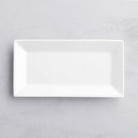 Acopa 8 1/2 inch x 4 1/2 inch Bright White Rectangular Porcelain Platter - 24/Case