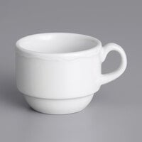 Tuxton SCF-0303 TuxTrendz Charleston Bright White 3 oz. Scalloped Edge China Espresso Cup - 36/Case