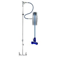 T&S B-1433-713202QD Wall Mounted Hose Reel with 35' Hose, 8" Adjustable Centers, Cerama Cartridges, and Lever Handles