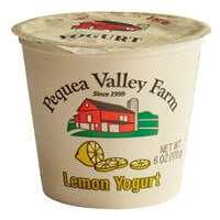 Pequea Valley Farm Amish-Made 100% Grass Fed Lemon Yogurt 6 oz. - 6/Case