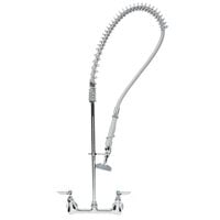T&S B-0133-CR-BFK Wall Mounted Filler Faucet with 8 inch Centers, 44 inch Hose, Straight End Spray Valve, Elbows, and Wall Bracket