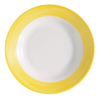 Arcoroc 54757 Opal Brush Yellow 23 oz. Soup Plate by Arc Cardinal - 24/Case