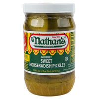 Nathan's Famous 16 oz. Sweet Horseradish Pickle Slices - 12/Case