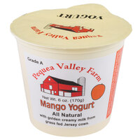 Pequea Valley Farm Amish-Made 100% Grass Fed Mango Yogurt 6 oz. - 6/Case