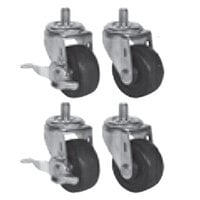 Beverage-Air 61C01-013A 3 inch Replacement Casters for H Series, P Series, DP 46, 67, and 93, and 32 inch Deep Undercounter / Worktop Units - 4/Set