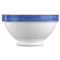 Arcoroc H3619 Opal Brush Blue Jean 17.25 oz. Stackable Footed Bowl by Arc Cardinal - 36/Case