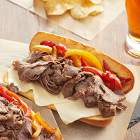 B&M Philly Steaks 5 oz. Flat Style Beef Sandwich Slices - 10 lb.