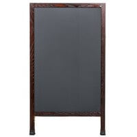 Aarco MA-1B 42" x 24" Cherry A-Frame Sign Board with Black Write On Chalk Board