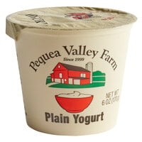 Pequea Valley Farm Amish-Made 100% Grass Fed Plain Yogurt 6 oz. - 6/Case