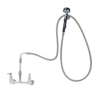T&S P3-8WESV-00M-CR Wall Mounted Pet Grooming Faucet with 8 inch Centers, 96 inch Hose, 4+ GPM Angled Spray Valve, and Vacuum Breaker