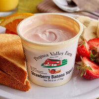 Pequea Valley Farm Amish-Made 100% Grass Fed Strawberry Banana Yogurt 6 oz. - 6/Case
