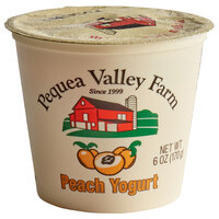 Pequea Valley Farm Amish-Made 100% Grass Fed Peach Yogurt 6 oz. - 6/Case