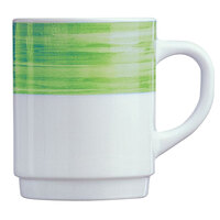 Arcoroc 54734 Opal Brush Green 8 oz. Stackable Mug by Arc Cardinal - 36/Case