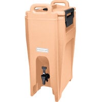 Cambro UC500157 Ultra Camtainers 5.25 Gallon Coffee Beige Insulated Beverage Dispenser