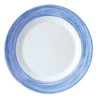 Arcoroc H3607 Opal Brush Blue Jean 9 1/4 inch Lunch Plate by Arc Cardinal - 24/Case