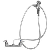 T&S P3-8WREV-00RZJZ Wall Mounted Pet Grooming Faucet with 8 inch Centers, 104 inch Hose, 4+ GPM Angled Spray Valve, and Vacuum Breaker