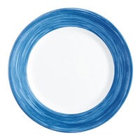 Arcoroc P3946 Opal Brush Blue Jean 10 inch Dinner Plate by Arc Cardinal - 12/Case