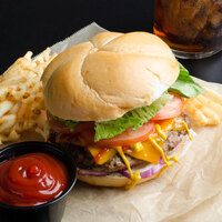 Devault Foods 5.3 oz. Homestyle 75/25 Beef Burger - 30/Case