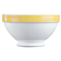 Arcoroc 54704 Opal Brush Yellow 17.25 oz. Stackable Footed Bowl by Arc Cardinal - 36/Case