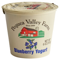 Pequea Valley Farm Amish-Made 100% Grass Fed Blueberry Yogurt 6 oz. - 6/Case