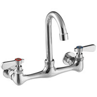 Regency Wall Mount Faucet with 3 1/2 inch Swivel Gooseneck Spout and 8 inch Centers