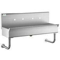Regency 48 inch x 17 1/2 inch Multi-Station Hand Sink for 2 Wall Mounted Faucets