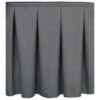 Snap Drape 5462GC29C2-512 Marquis 21' 6 inch x 29 inch Charcoal Continuous Pleat Table Skirt - with Velcro Clips