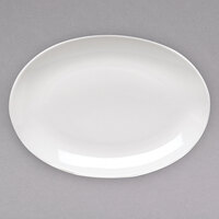 Arcoroc FJ778 Capitale 10 1/4" White Porcelain Coupe Oval Platter by Arc Cardinal - 24/Case