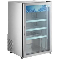 Avantco CRM-7-HC Stainless Steel Countertop Display Refrigerator with Swing Door - 4.1 Cu. Ft.