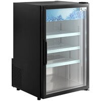 Avantco CRM-7-HC Black Countertop Display Refrigerator with Swing Door - 4.1 Cu. Ft.