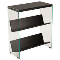 Flash Furniture NAN-JN21708B3-G-GG 2 Shelf Dark Ash Woodgrain Laminate and Glass Bookcase - 23 1/2 inch x 11 1/2 inch x 28 inch