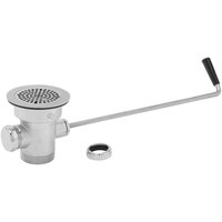 T&S B-3942-XL Rotary Waste Valve with Long Twist Handle and NPT Adapter - 3 inch Sink Opening