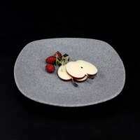 Elite Global Solutions RT10SQ-GS Tenaya 10 inch Granite Stone Square Melamine Plate with Rounded Edges - 6/Case