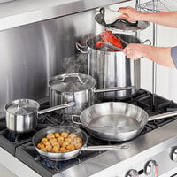 Vigor 8-Piece Induction Ready Stainless Steel Cookware Set with 2 Qt., 6 Qt. Sauce Pans, 20 Qt. Stock Pot with Covers, and 9.5 inch Non-Stick Frying Pan