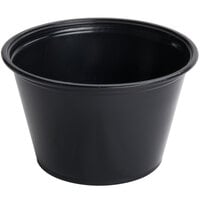 Dart Conex Complements 400PCBLK 4 oz. Black Plastic Souffle / Portion Cup - 2500/Case