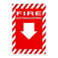 Buckeye Fire Extinguisher Adhesive Label with Border - Red and White, 12" x 8"