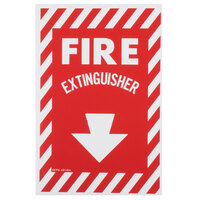 Buckeye Fire Extinguisher Adhesive Label with Border - Red and White, 12 inch x 8 inch