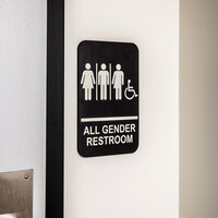 Tablecraft 695653 9 inch x 6 inch ADA Handicap Accessible All Gender Restroom Sign with Braille